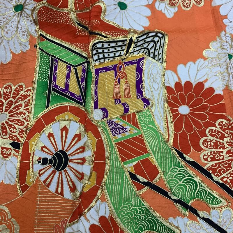 511ag18■七五三 七歳 女児 着物&丸帯 帯揚げ&帯締め&しごき■良好