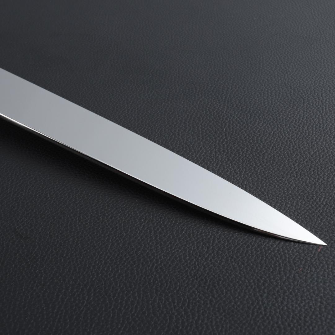 10864柳刃包丁 尺三 鏡面仕上げ 刃は究極の切れ味 黒檀黒水牛白三本巻八角柄