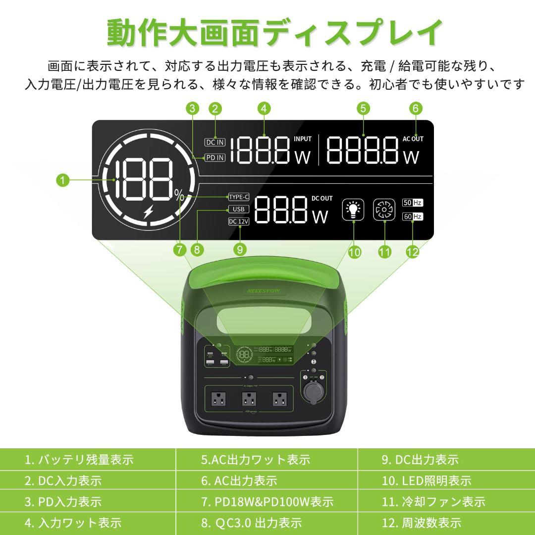 大容量 高輝度ライト ポータブル電源 8064WH252000m ソーラー