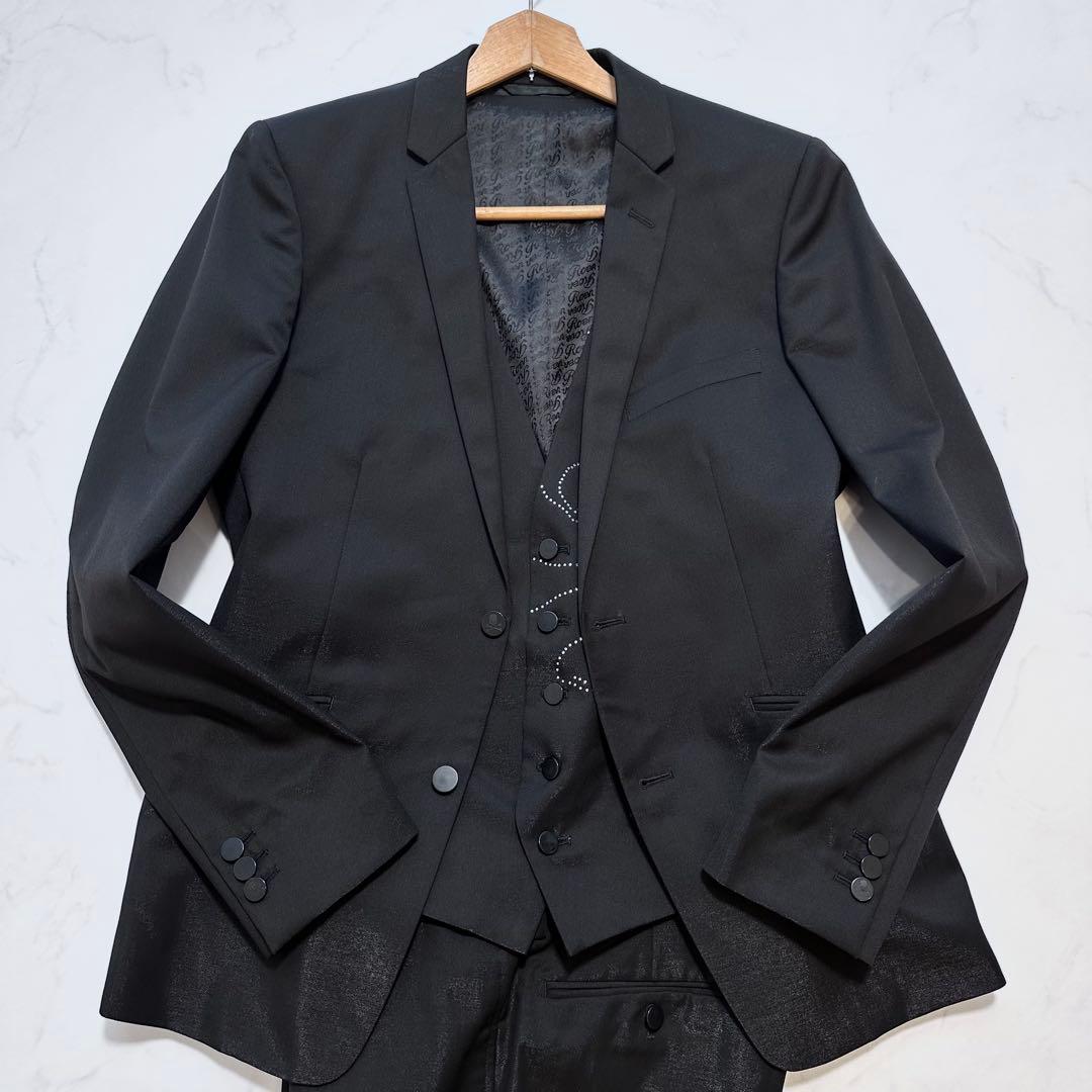 ロエン セマンティックデザイン スリーピース スカル ラインストーン 黒 A6