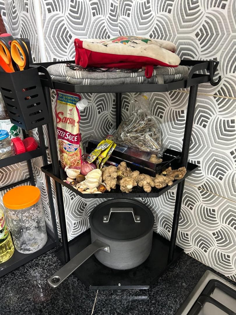 キッチンカウンター L字型 収納ラック