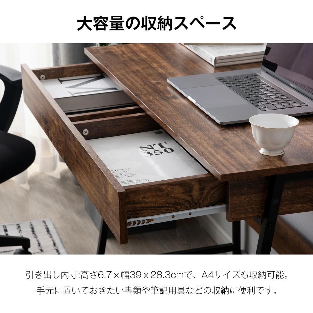 超人気！パソコンデスク　引き出し付き　幅100*奥48【ホワイト 】