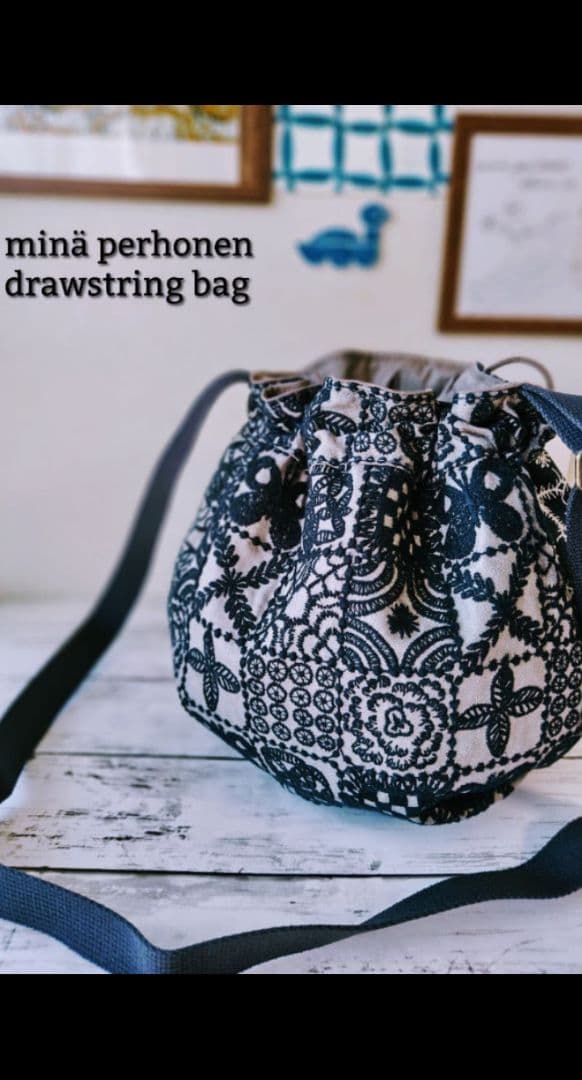 専用　新品ミナペルホネン ドローストリングバッグ foresttile　巾着