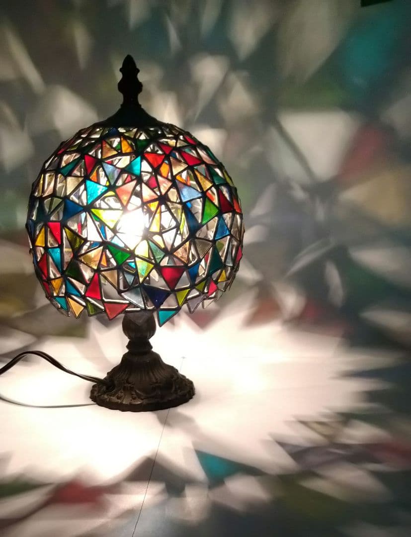 ステンドグラスランプステンドガラス2重シェードテーブルランプベッドサイドランプ