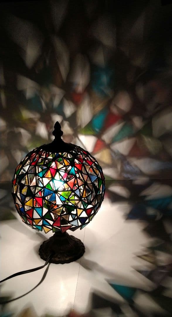 ステンドグラスランプステンドガラス2重シェードテーブルランプベッドサイドランプ