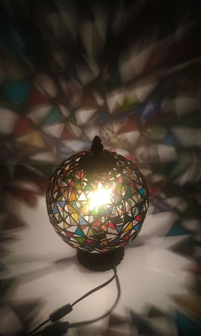 ステンドグラスランプステンドガラス2重シェードテーブルランプベッドサイドランプ