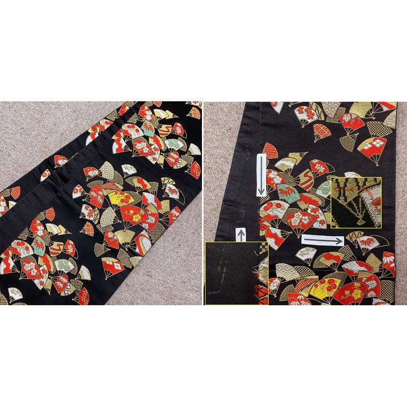 510ag71◎七五三 七歳 女児 アンティーク着物&袋帯&長襦袢 総柄 白◎