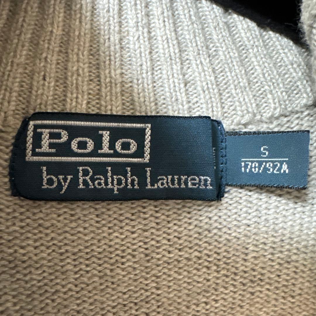 【美品】ポロラルフローレン フルジップ ニット セーター グレー S 綿100