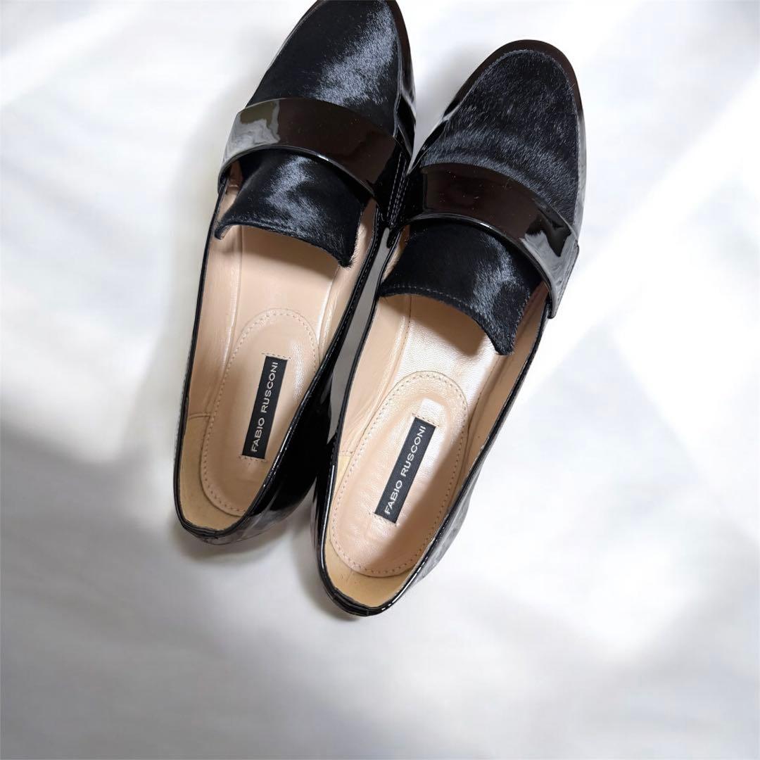未使用⭐︎FABIO RUSCONI ローファ（ブラックコンビ）ハラコ　37