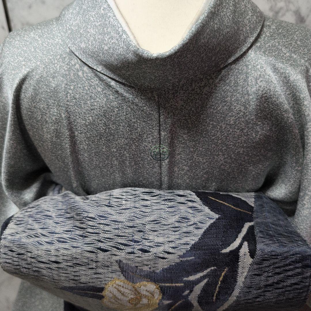 エズ様正絹、付け下げ、訪問着、 蕾柄、シック淡いお色目 洒落一つ紋