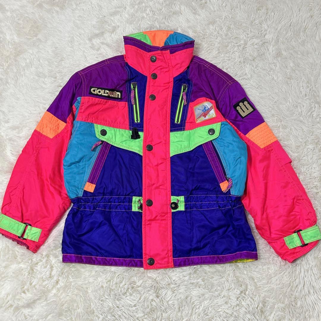 【562】美品　GOLDWIN スキーウェア カラフル　昭和　レトロ　ビンテージ