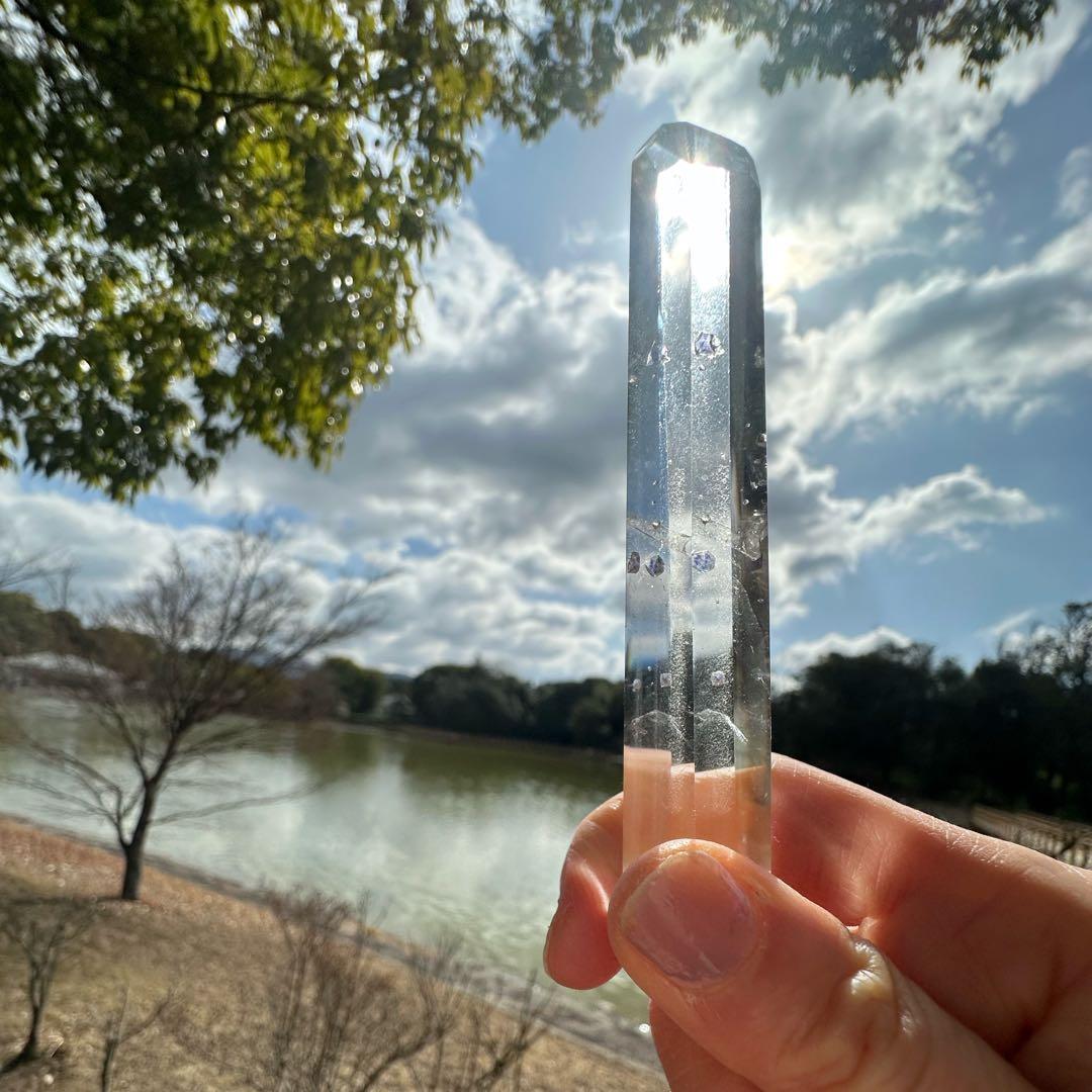 フローライトインクォーツ　クォーツインクォーツ　タワー　ポリッシュ