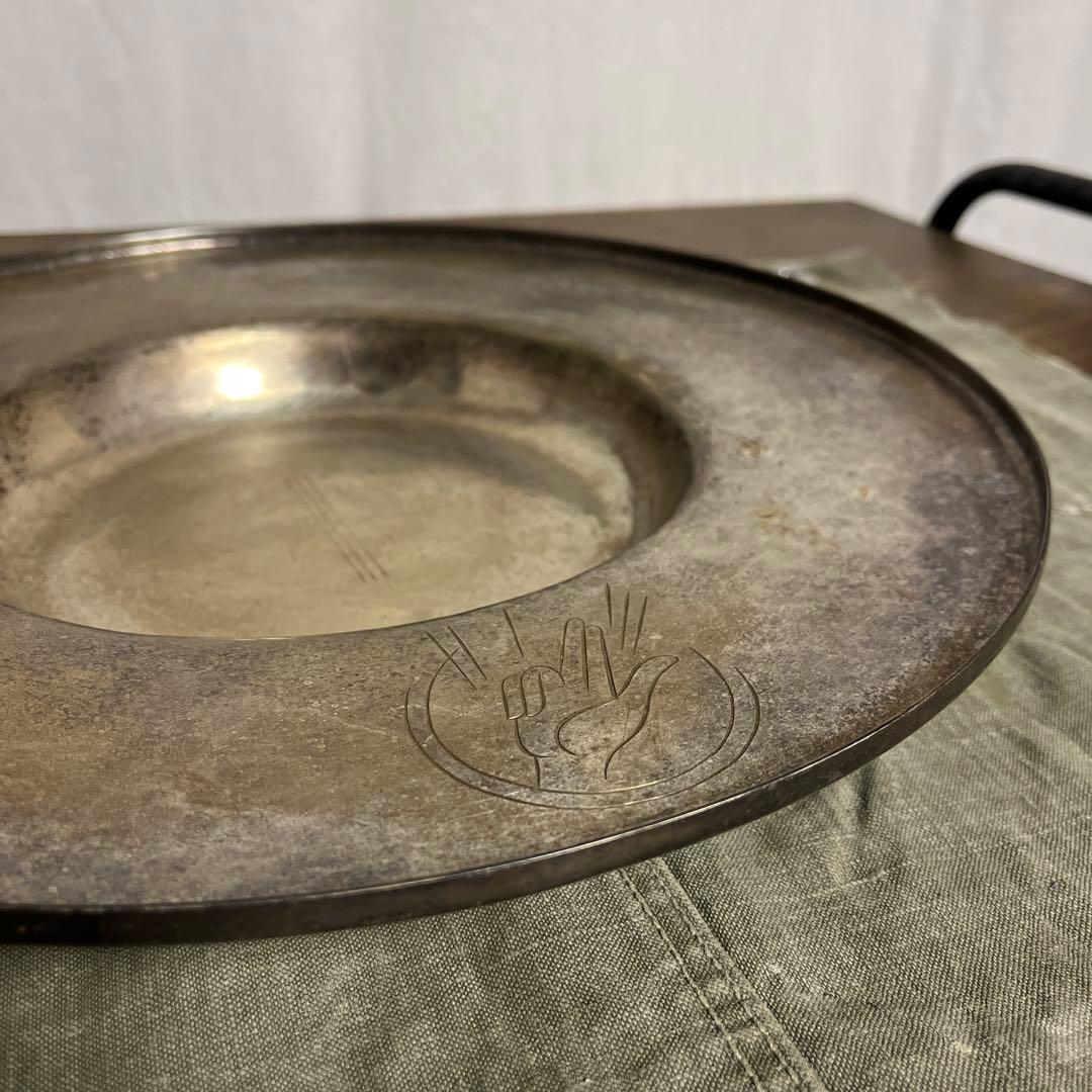 古雑貨ビンテージ品◾️ヨーロッパ雑貨 金属製 大きめのプレート ディスプレイ 小物