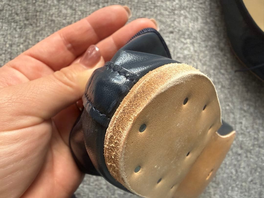 ポルセリ38 ネイビー　PORSELLI バレエシューズ　未使用