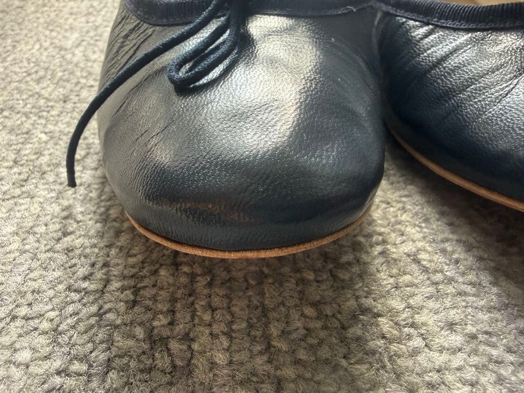 ポルセリ38 ネイビー　PORSELLI バレエシューズ　未使用