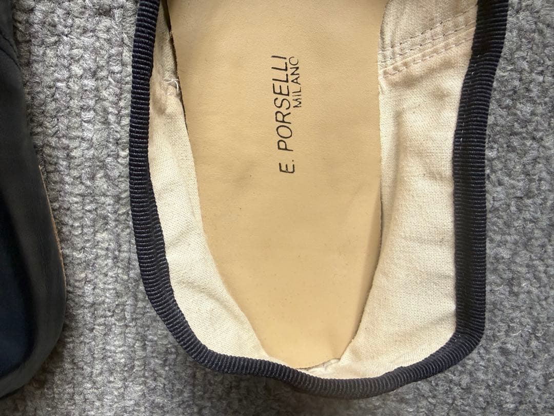 ポルセリ38 ネイビー　PORSELLI バレエシューズ　未使用