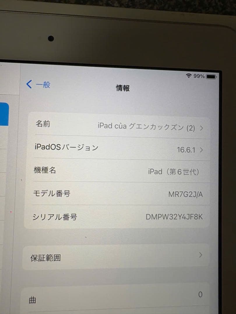 Apple iPad (第6世代) 32GB バテッリ容量98%