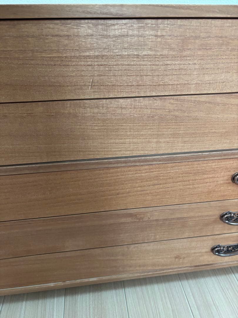 [スマイル]桐ダンス　チェスト5段　キャスター付き