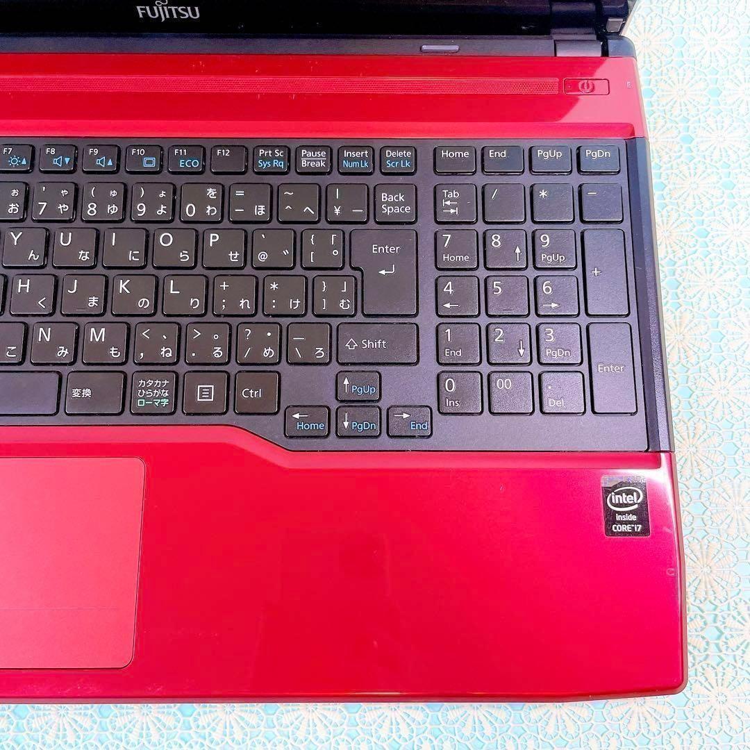 Windows11✨️Corei7‼️薄型ノートパソコン快適SSDカメラ付おしゃれ赤