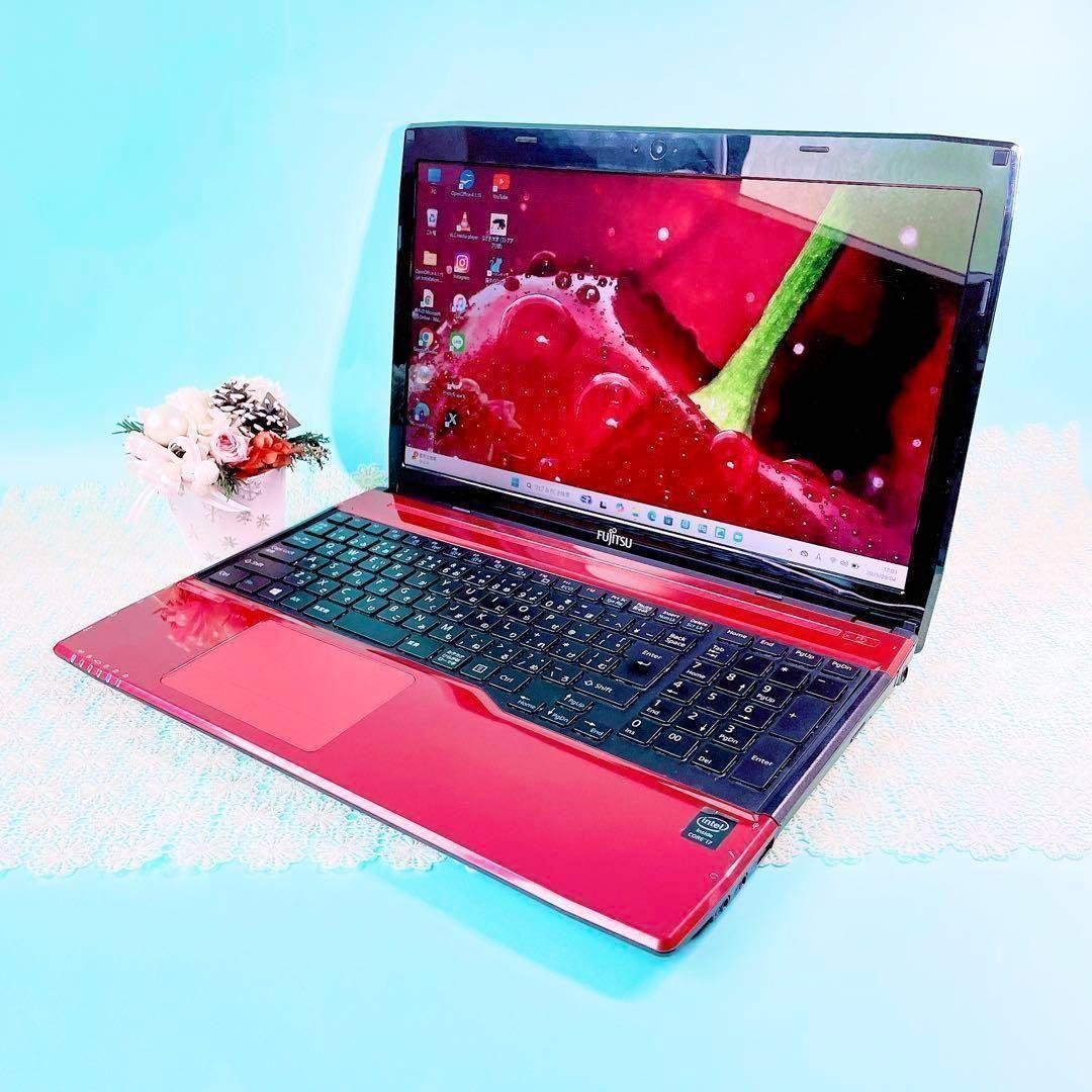 Windows11✨️Corei7‼️薄型ノートパソコン快適SSDカメラ付おしゃれ赤