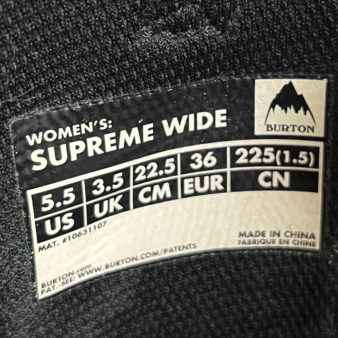 【即日発送】BURTON スノボブーツSUPREME WIDE 22.5cm