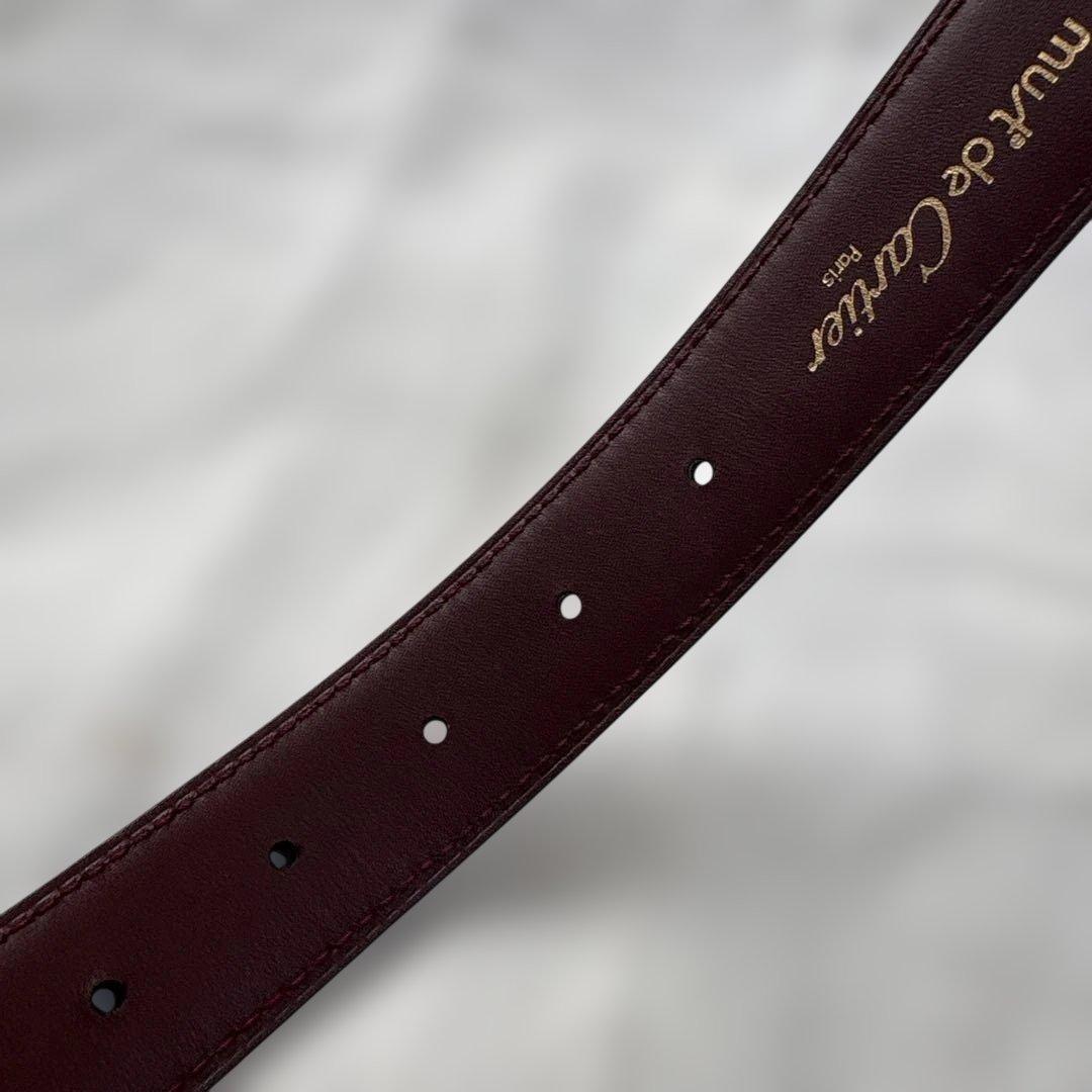 Cartier バーガンディ レザー ベルト