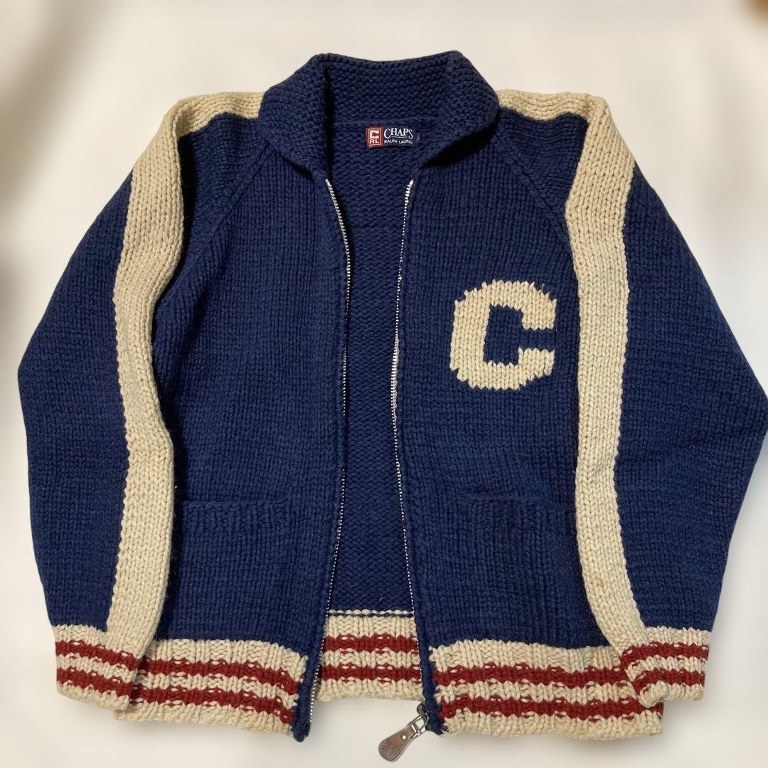 CHAPS RALPH LAUREN ジップアップニットセーター　Ｌサイズ