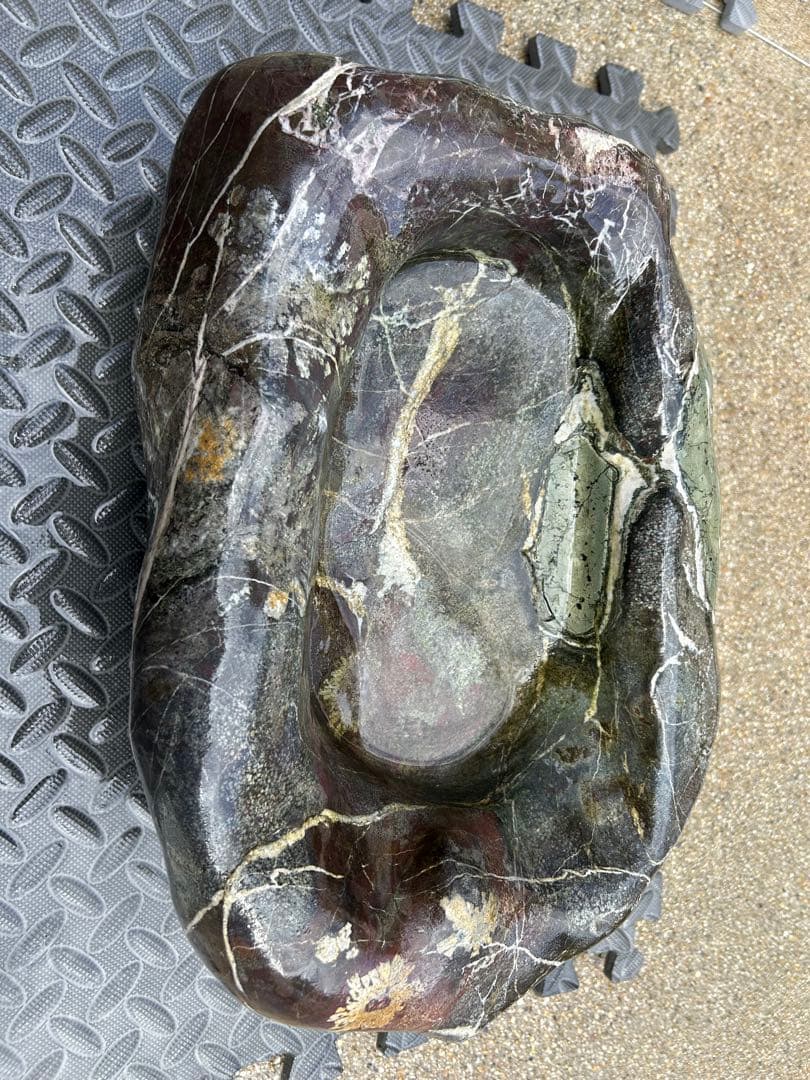 つくばい 菊花石 25kg 鑑賞石 水石 天然石 自然石 盆石