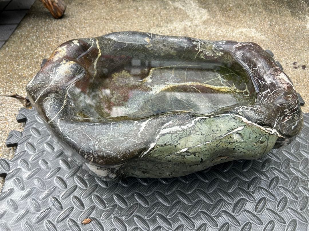 つくばい 菊花石 25kg 鑑賞石 水石 天然石 自然石 盆石