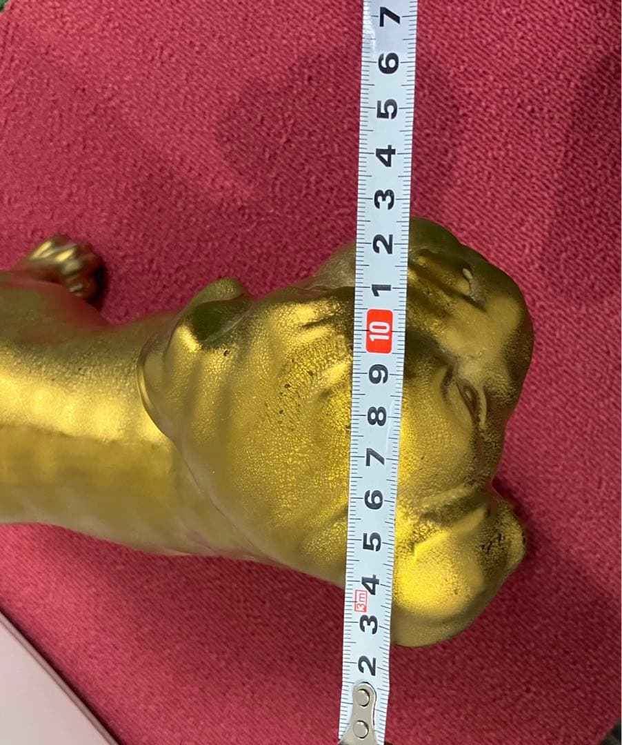 犬の置物 ゴールド/ 犬 オブジェ パグ 金色 インテリア 仔犬 dog