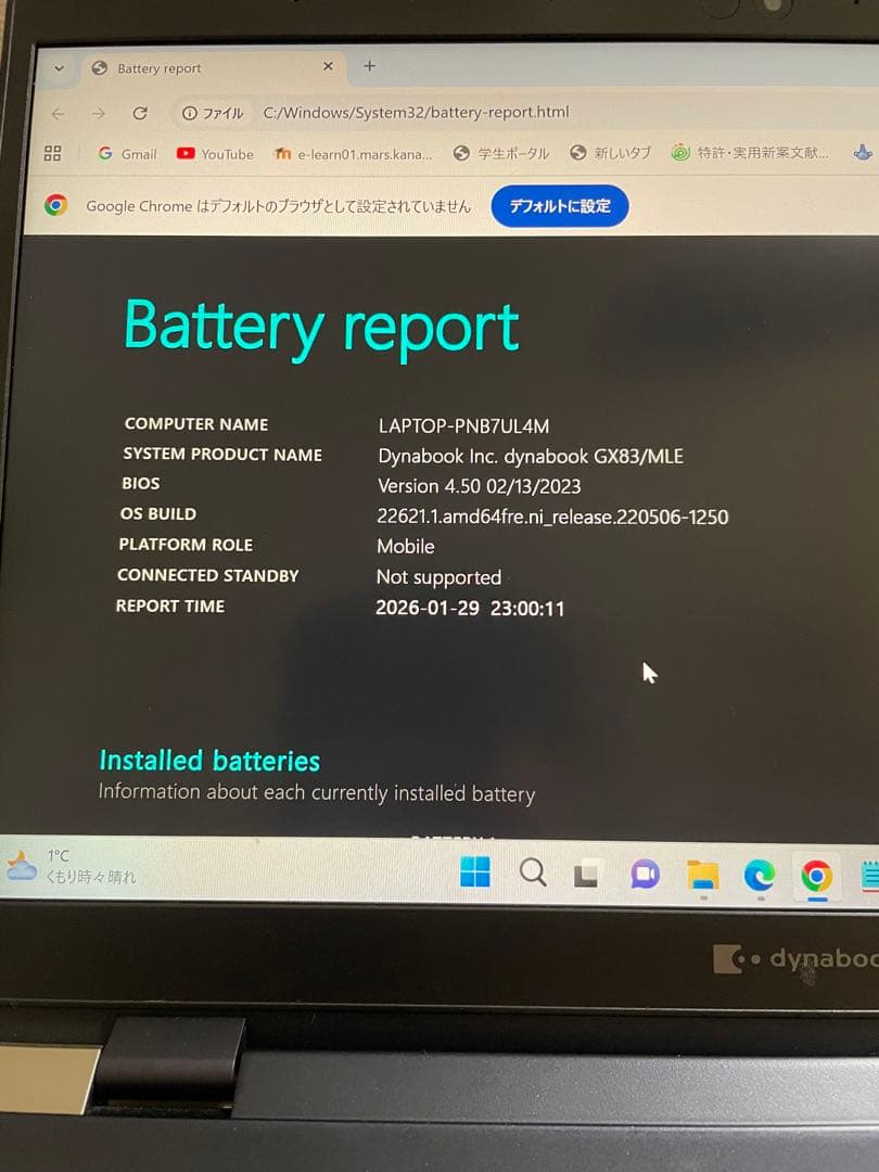 Dynabook GX83 ACアダプター、Bluetoothマウス、ケース付き
