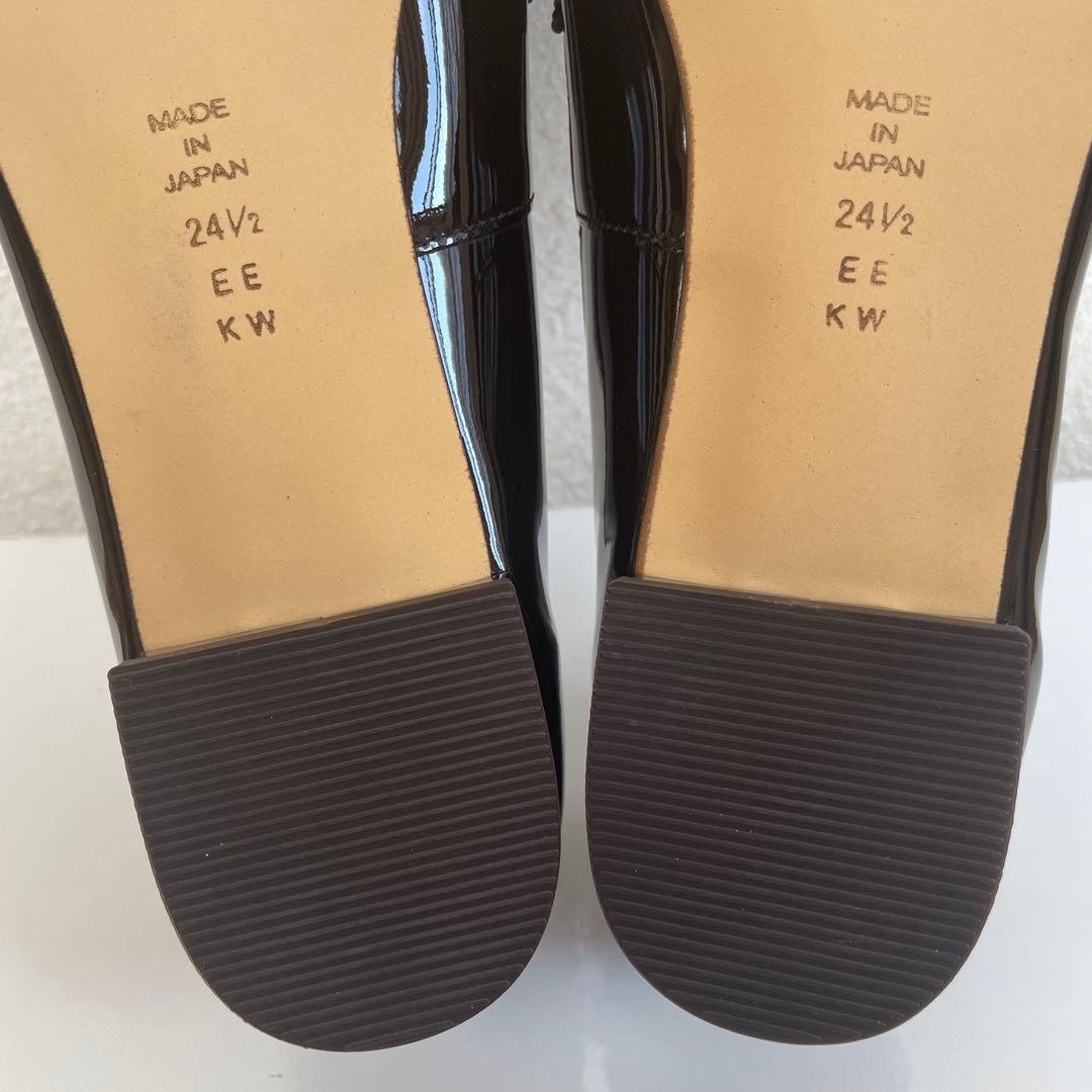 【新品】DIANA ダイアナ エナメル フラットシューズ ローファー 24.5