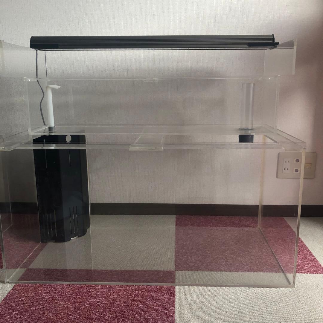 【特注品】90cmアクリルWオーバーフロー水槽(本水槽+リフジュウム水槽)