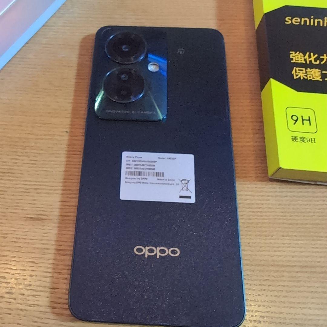 OPPO Reno11 A ダークグリーン　中古品 フィルム ケースセット