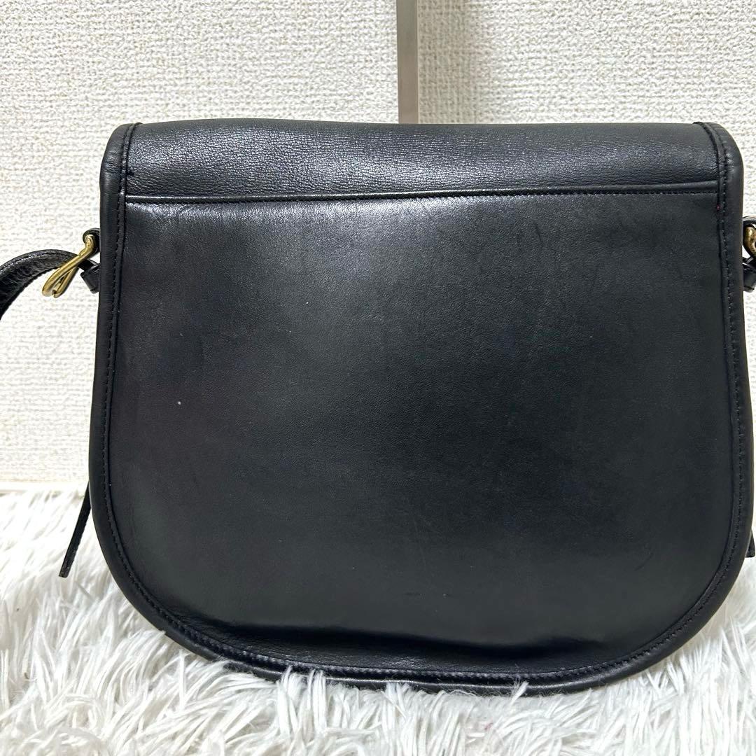 【美品✨希少/ターンロック】オールドコーチ　ブラック　レザー　フラップ　男女兼用