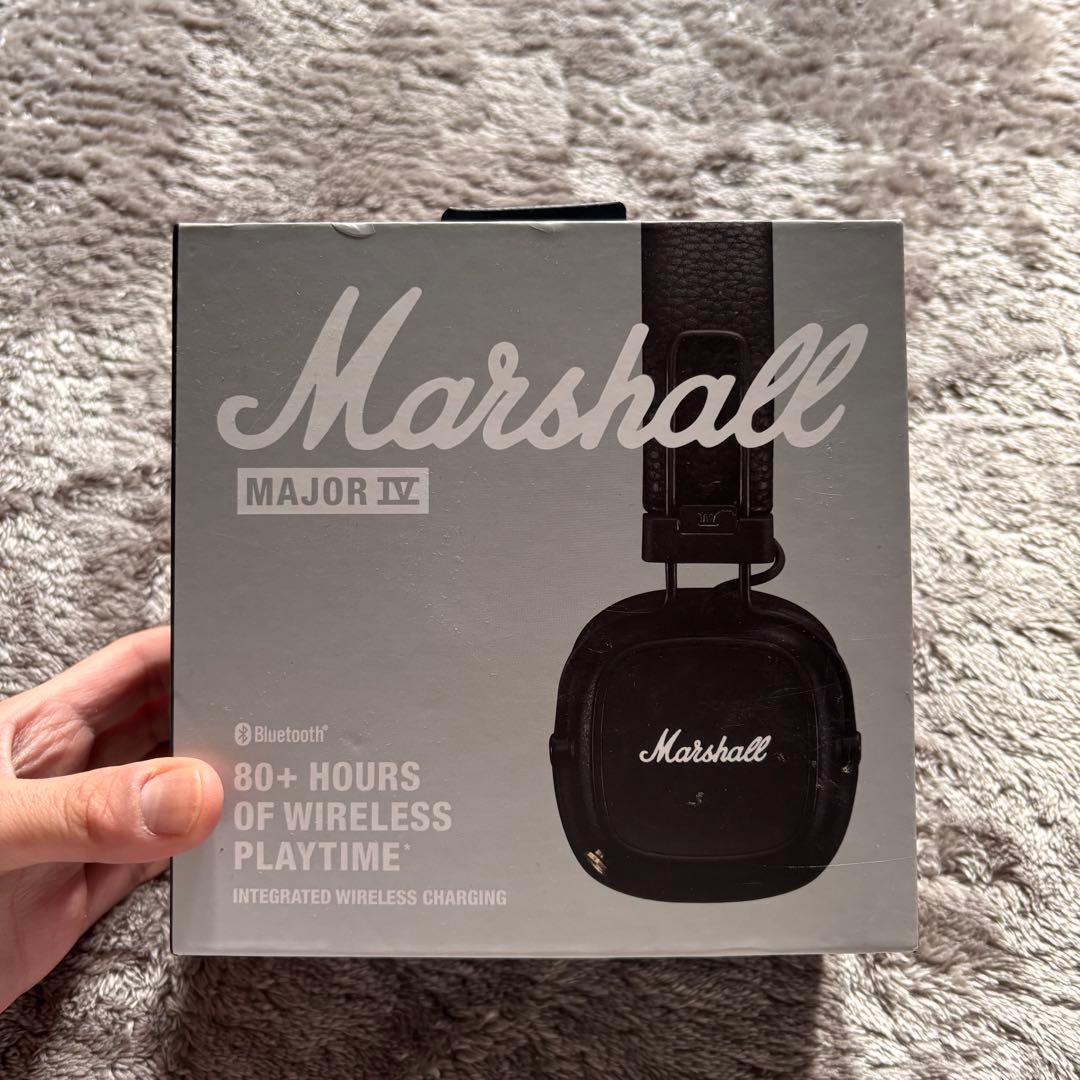 Marshall Major IV ワイヤレスヘッドホン 80時間再生 ケース付