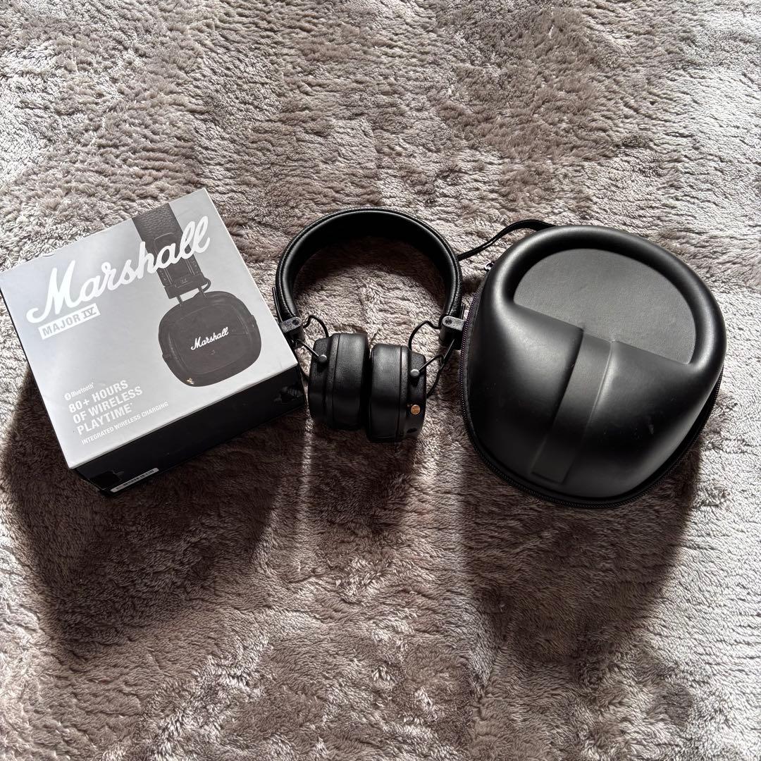 Marshall Major IV ワイヤレスヘッドホン 80時間再生 ケース付