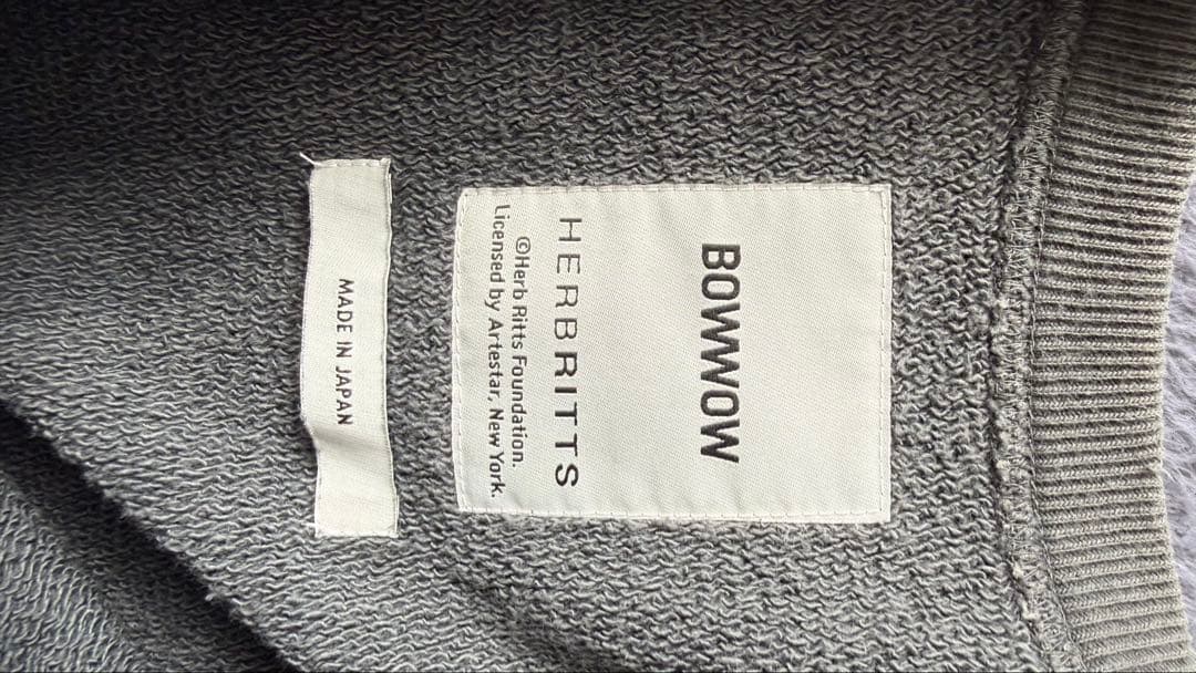 BOWWOW HERBRITTS グレー スウェット トレーナー