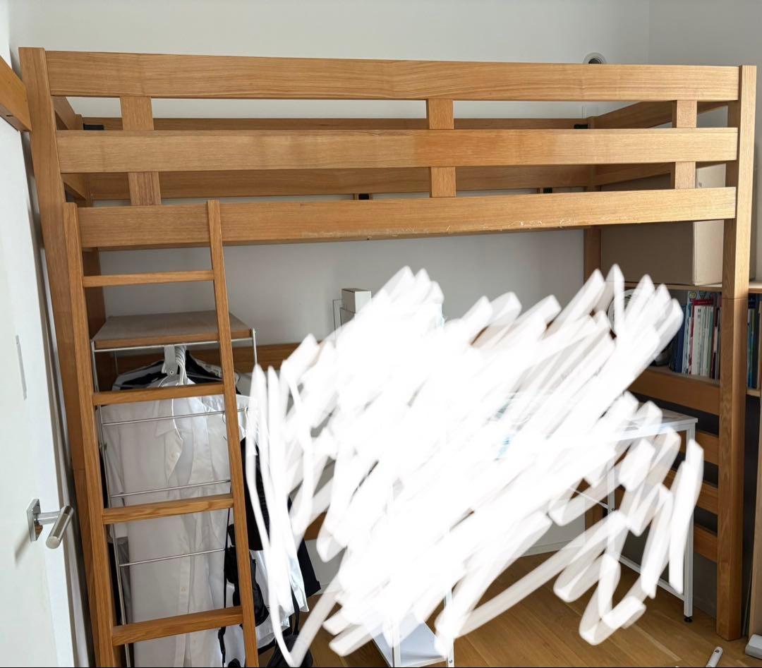 無印良品(MUJI) オーク材 セミシングル ハイベッド