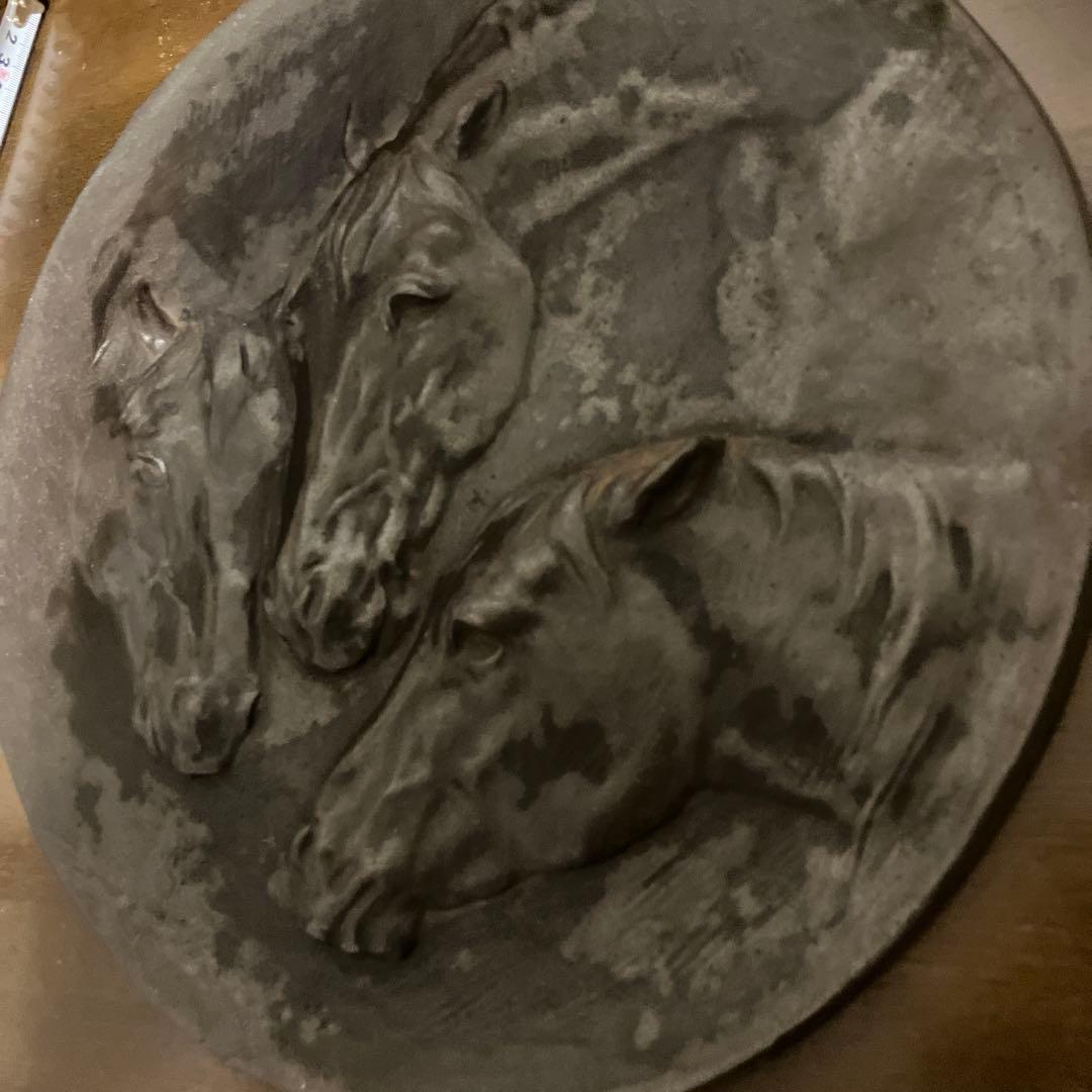 歴史的価値　南部鉄器　馬のレリーフ　昭和9年　大宮競馬場落成記念品