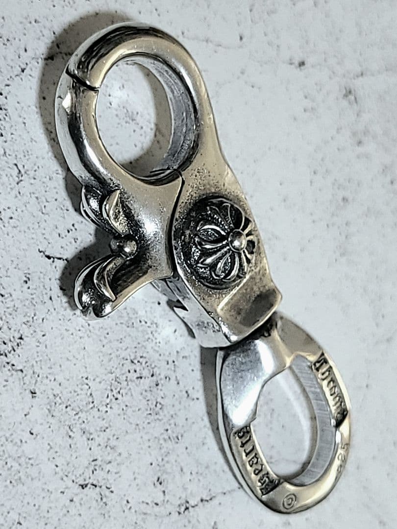 新品未使用 シルバー925 クロス キーホルダー クリップ シャックル付
