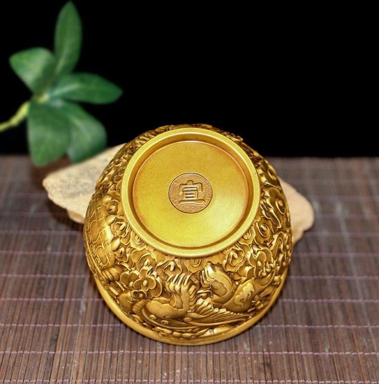 銅 細工 レリーフ招財風水麒麟壺玄関 客間 書斎 装飾品 工芸品 置物