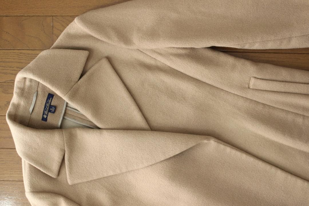 【美品】ブルックスブラザーズ ガウンコート 6 ベージュ カシミヤ混 9〜11号