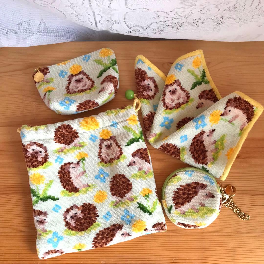 FEILER ラブラリー チクチクハリネズミ 4点set ハンカチ·ポーチ巾着