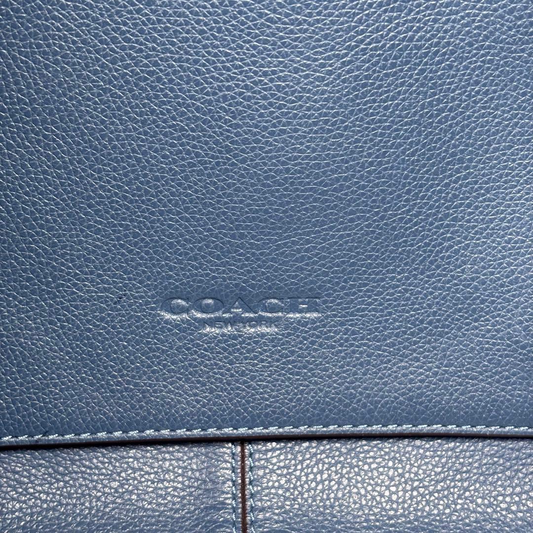 コーチ ショルダーバッグ メッセンジャーバッグ 斜め掛け レザー ブルー