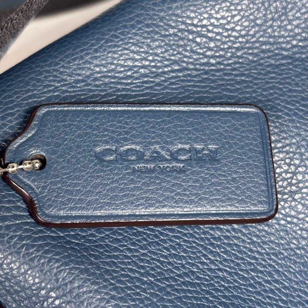 コーチ ショルダーバッグ メッセンジャーバッグ 斜め掛け レザー ブルー