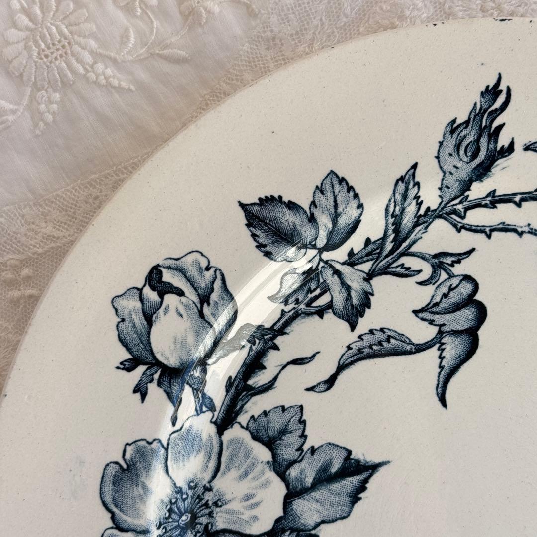 フランスアンティーク　クレイユモントロー　ローザ　 Creil 平皿