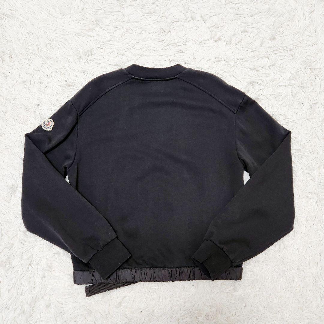 【良品】MONCLER ワッペンロゴ ベルト ナイロン切り替え フード 黒 XS