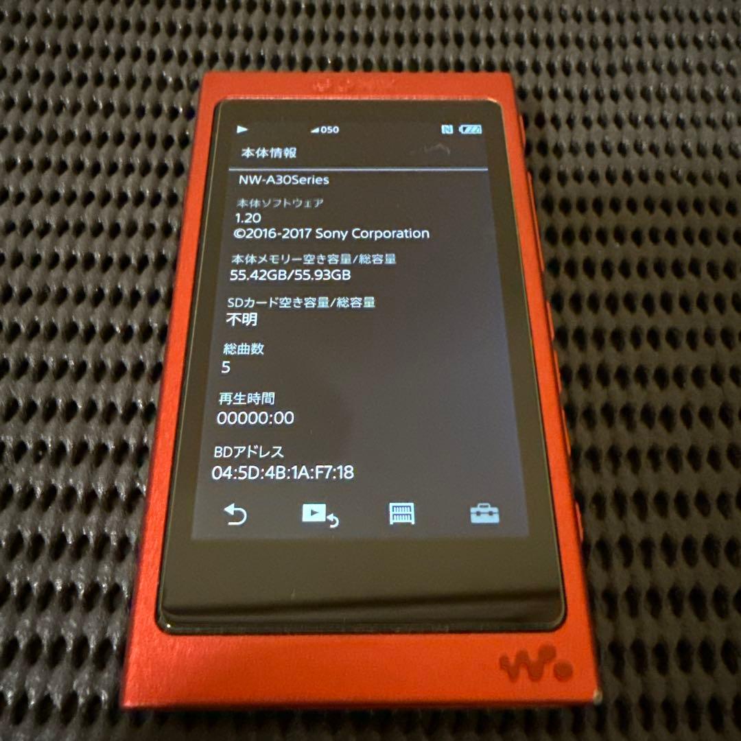 J67 ほぼ未使用　SONY NW-A37 デジタル音楽プレーヤー オレンジ