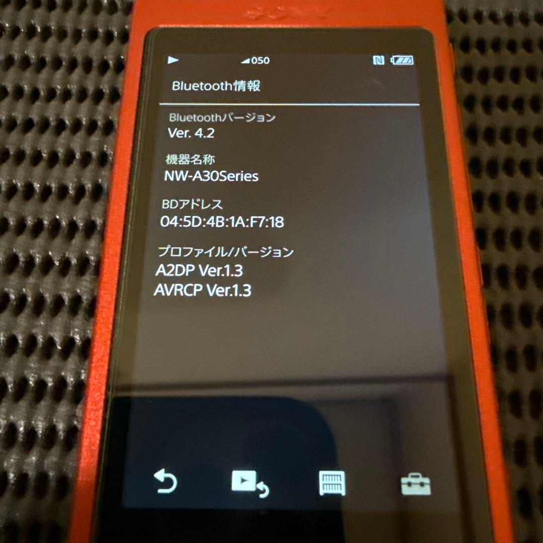 J67 ほぼ未使用　SONY NW-A37 デジタル音楽プレーヤー オレンジ